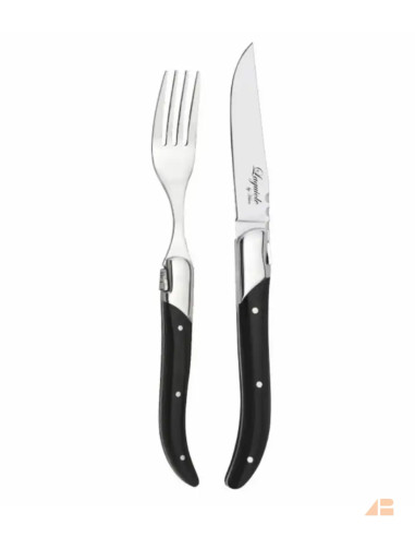 LAGUIOLE STEAK DINNER SET 12 PCS BLACK WOOD