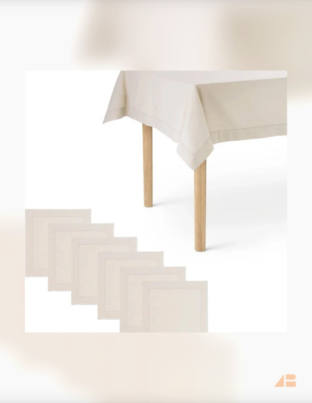 DAMASK PICOT DUG & SERVIETTER 7 DELE